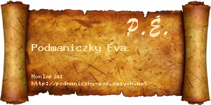 Podmaniczky Éva névjegykártya