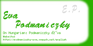 eva podmaniczky business card